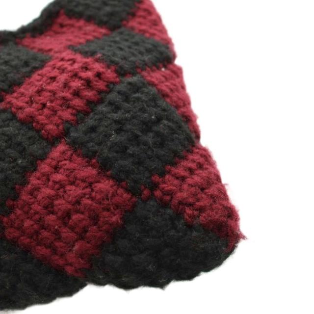 【中古】マルニ MARNI ハンドバッグ ダイアモンド クロシェ編み ニット 黒 ボルドー /YM ■MU キッズ_6