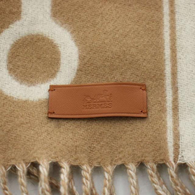 【中古】エルメス HERMES モール マフラー フリンジ カシミヤ ベージュ /AN50 ■OH ■BM レディース_2