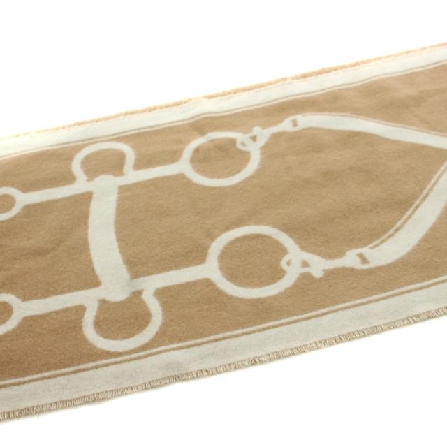 【中古】エルメス HERMES モール マフラー フリンジ カシミヤ ベージュ /AN50 ■OH ■BM レディース_4