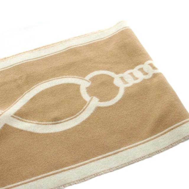 【中古】エルメス HERMES モール マフラー フリンジ カシミヤ ベージュ /AN50 ■OH ■BM レディース_5