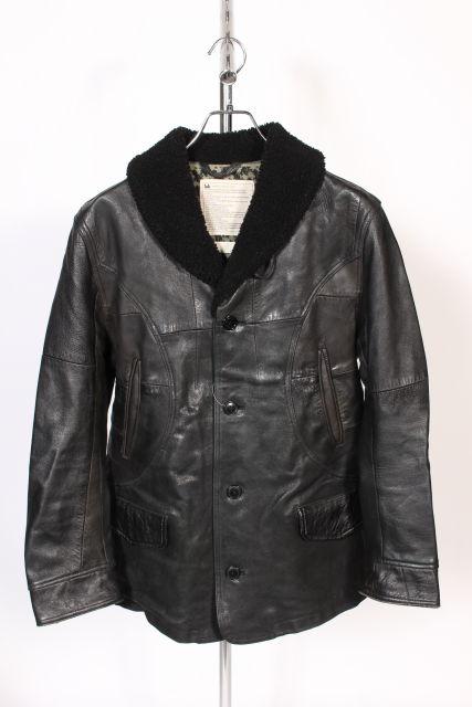 【中古】インク ink ジャケット レザー 革ジャン ボア ショールカラー 黒 ブラック /☆y0424 メンズの通販は 14,866円