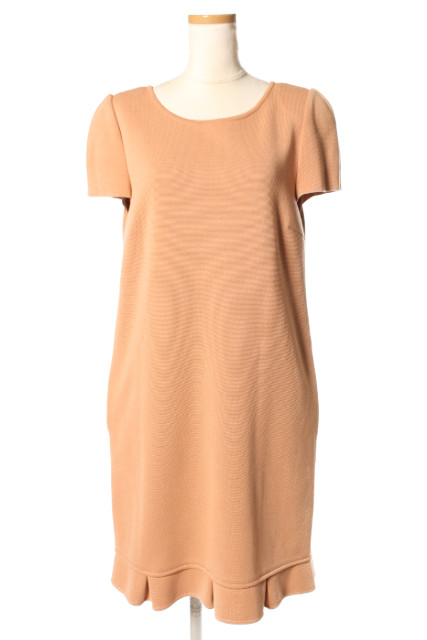 【中古】フォクシー FOXEY ワンピース 半袖 ひざ丈 茶 ブラウン 30989 /hn0425 レディースの通販は 16,200円