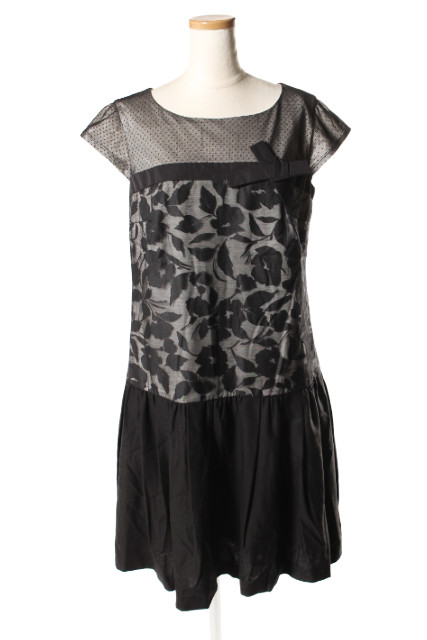 中古 トッカ Tocca ワンピース ひざ丈 半袖 リボン 切替 フラワーレース M 黒 ブラック Fy0426 レディースの通販はau Pay マーケット ブランド古着のベクトル