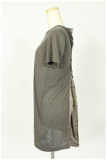 中古 サカイ sacai ワンピース ミニ 半袖 バックレースアップ ペイズリー リネン 1 緑 グリーン btm0501 レディース au pay マーケット