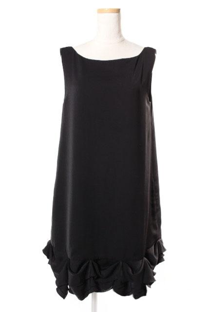 【中古】デイジーリンフォクシー ワンピース ノースリーブ ミニ フリル 38 黒 ブラック 37246 /hn0430 レディースの通販は