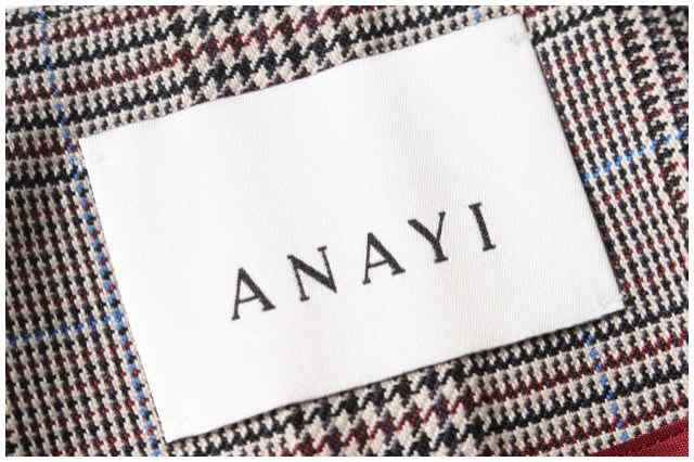 中古】アナイ ANAYI 17AW ジャケット ノーカラー グレンチェック