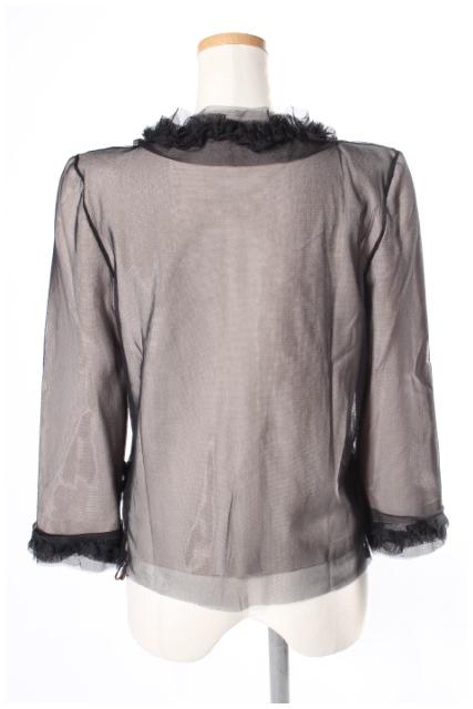 中古】フォクシー FOXEY ジャケット ルーセント 七分袖 チュール 黒  