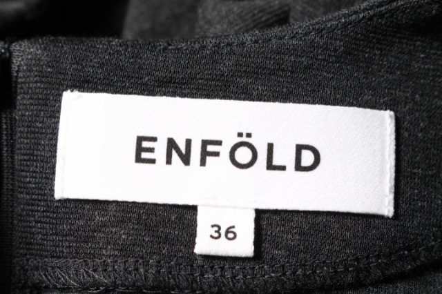 【中古】エンフォルド ENFOLD 18AW セットアップ C.GRYポンチ カットソー スカート 36 黒 ブラック /hn0530  レディース｜au PAY マーケット