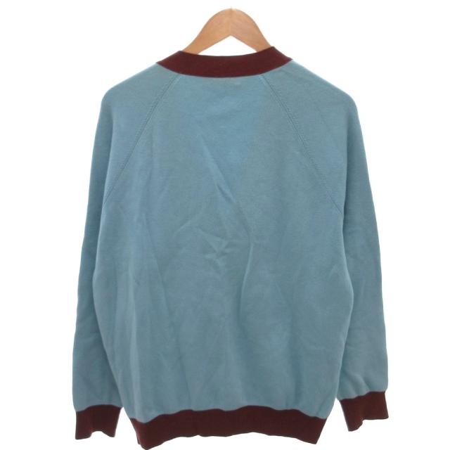 【中古】キャバン CABaN カーディガン カシミヤ混 L 水色 ライトブルー Vネック 配色デザイン /HW ■ECG003 メンズ