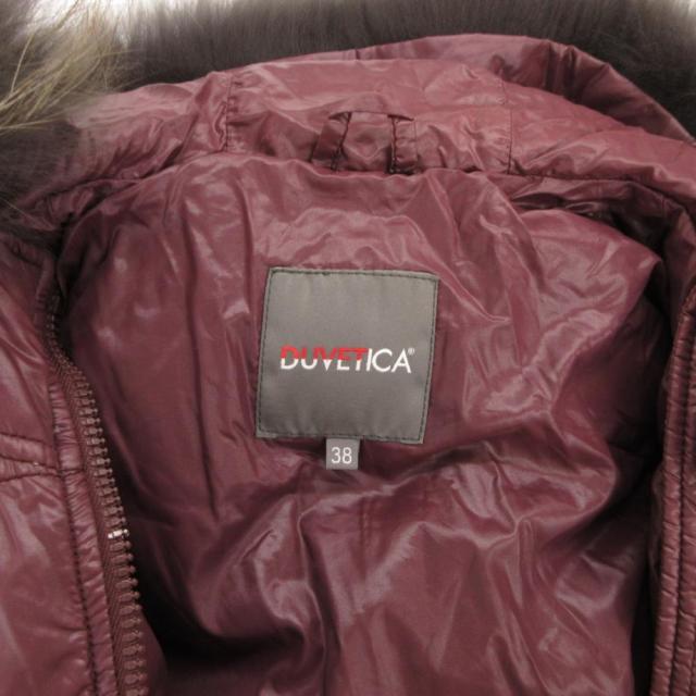 【中古】デュベティカ DUVETICA KAPPA ダウンコート ロング ラクーンファー 38 赤 ワインレッド ボルドー /JS_5