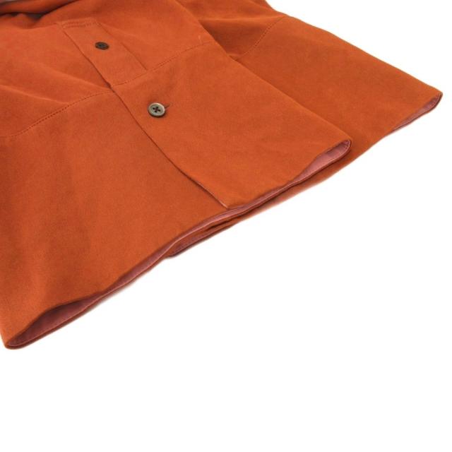 【中古】ポールスミス PAUL SMITH 美品 シャツ ワンピース フレア 46L ロング マキシ丈 フレアスリーブ 茶 ブラウン_4