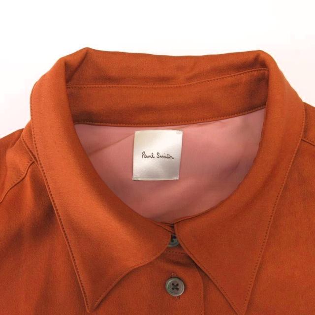 【中古】ポールスミス PAUL SMITH 美品 シャツ ワンピース フレア 46L ロング マキシ丈 フレアスリーブ 茶 ブラウン_5
