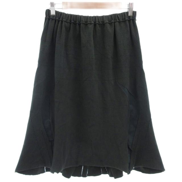 【中古】イッセイミヤケ ISSEY MIYAKE エイポック A.POC フレアスカート ニット イージーウエスト 裁断加工