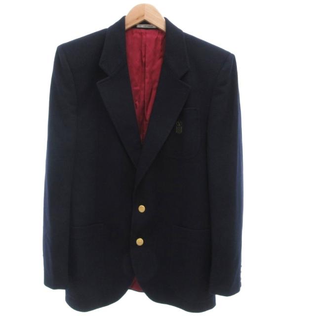【中古】ヴァレンティノ ガラヴァーニ VALENTINO GARAVANI 美品 テーラードジャケット ブレザー カシミヤ 紺 48