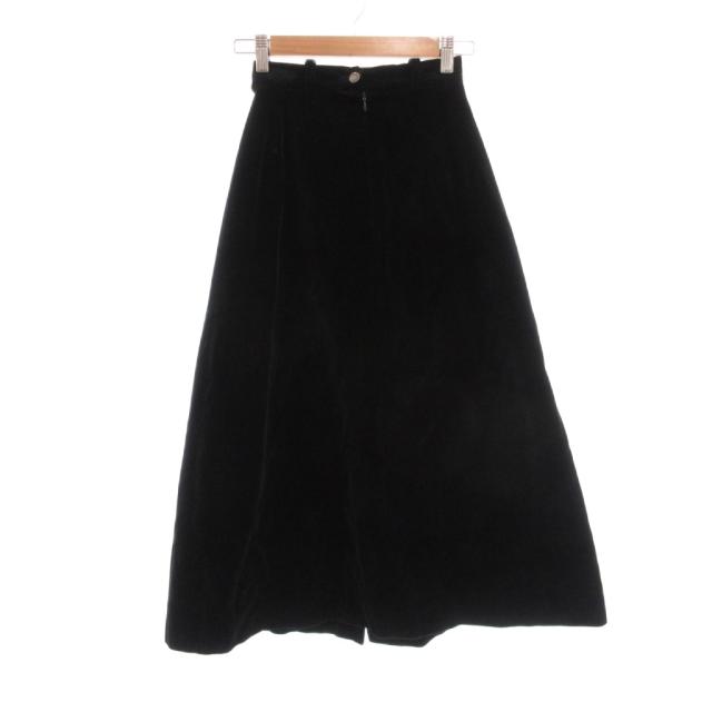 【中古】フェンディ FENDI 365 ヴィンテージ ベロア ロングスカート 黒 ブラック /UO ■ECG004 レディース