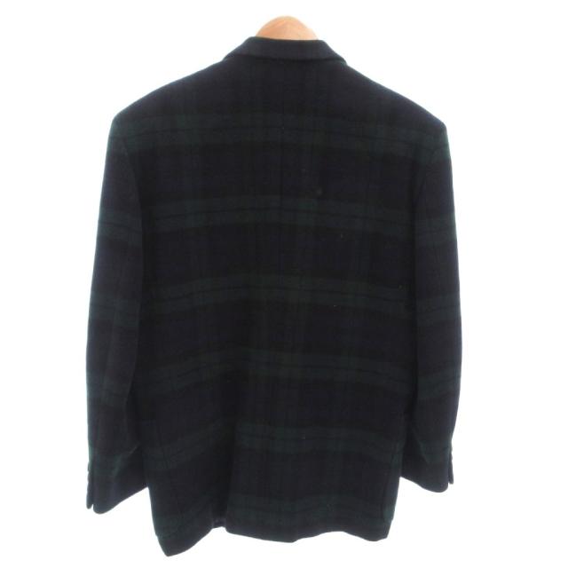 【中古】ディオール Dior テーラードジャケット ブレザー ブラックウォッチ チェック M 緑 グリーン 紺 ネイビー_1
