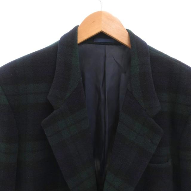 【中古】ディオール Dior テーラードジャケット ブレザー ブラックウォッチ チェック M 緑 グリーン 紺 ネイビー_2