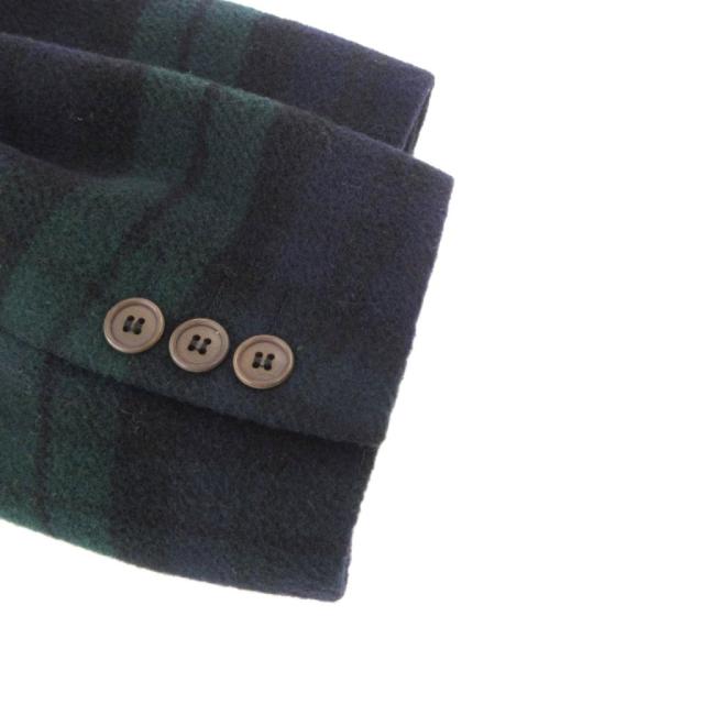 【中古】ディオール Dior テーラードジャケット ブレザー ブラックウォッチ チェック M 緑 グリーン 紺 ネイビー_3