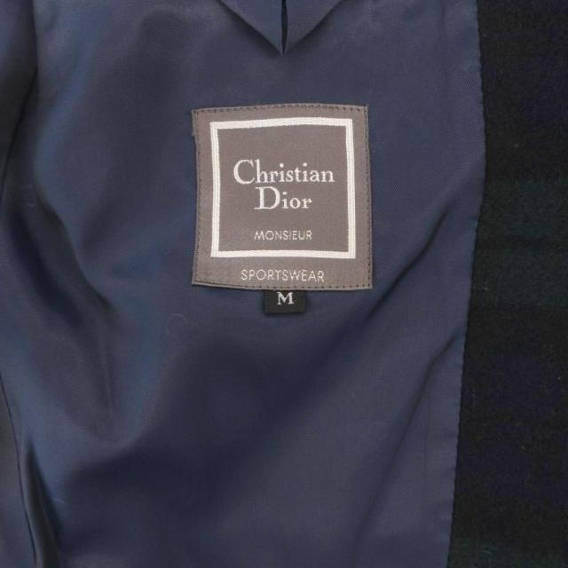 【中古】ディオール Dior テーラードジャケット ブレザー ブラックウォッチ チェック M 緑 グリーン 紺 ネイビー_4