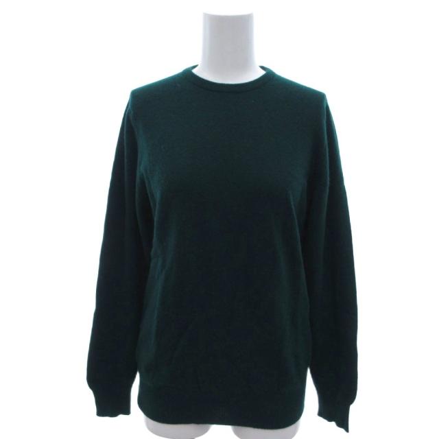【中古】バランタイン BALLANTYNE 80s ヴィンテージ ニット セーター カシミヤ 36 緑 グリーン 無地 クルーネック