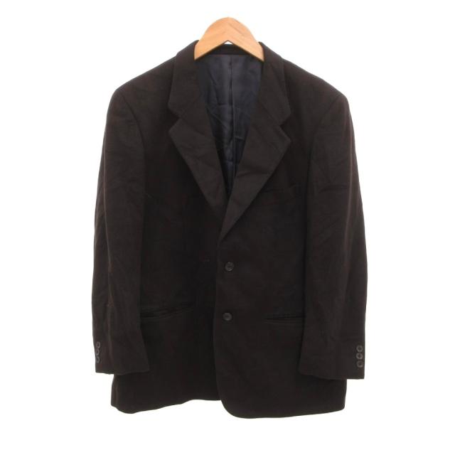【中古】ノーブランド PURE CASHMERE テーラードジャケット Lanificio del Casentino生地 黒 ブラック