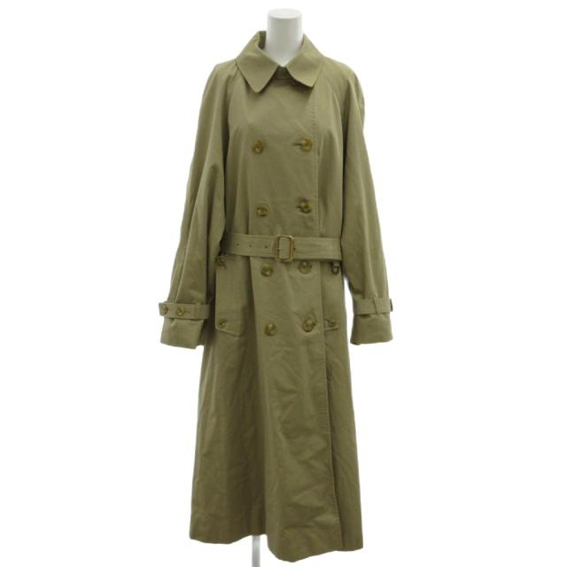 【中古】アクアスキュータム AQUASCUTUM トレンチコート ロング丈 ベルト付き ラグランスリーブ