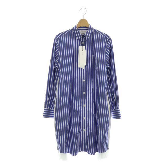 中古 未使用品 サカイ Sacai 年 Cotton Poplin Driess シャツワンピース ひざ丈 長袖 1 青 白 レディースの通販はau Pay マーケット ブランド古着のベクトル