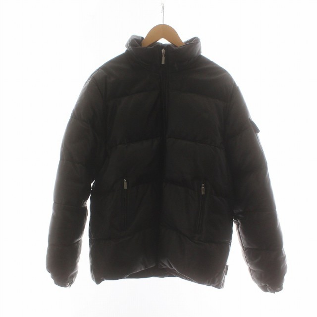 【中古】モンクレール MONCLER BAZILLE バジーレ ダウンジャケット レザー ジップアップ 長袖 1 S 茶 ブラウン 41311