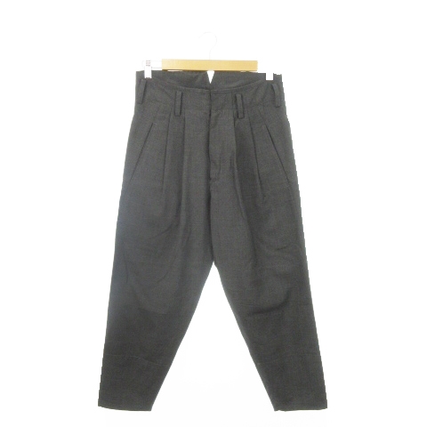 【中古】NUDE:MASAHIKO MARUYAMA 2タック パンツ スラックス テーパード ハイウエスト ウール 00 XS グレー ■GY12の通販は