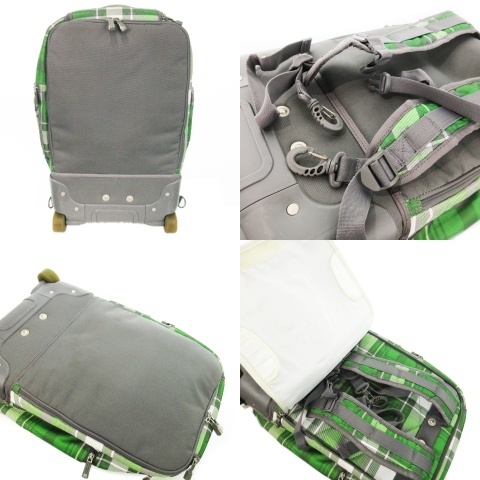 BURTON - バートン バックパック キャリー 2way 二輪 ポーチ付き スノーボード 緑 中古】バートン BURTON リュック バックパック キャリーバッグ