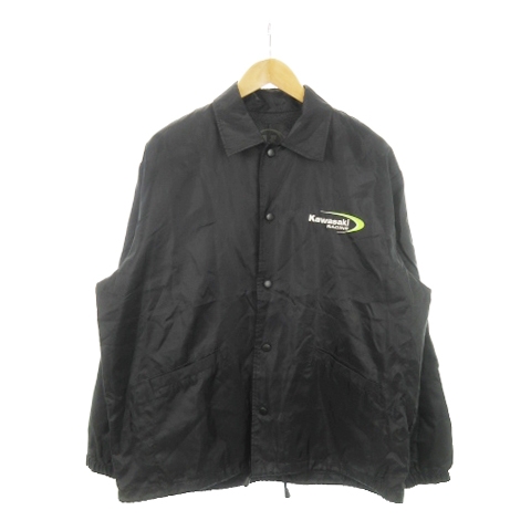 【中古】カワサキレーシング  KAWASAKI RACING コーチジャケット ナイロン ロゴ刺繍 S 黒 ブラック /AH1 ■GY12の通販は 5,800円