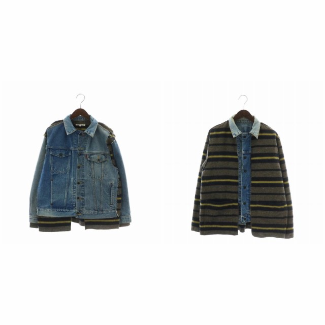 【中古】Rebuild by Needles Jean Jacket + Blanket -Covered Reversible Jacket デニムジャケット 再構築 S 青 LQ297の通販は