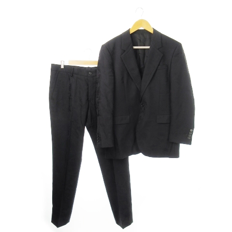 【中古】ピーエスポールスミス PS Paul Smith シングルスーツ 2点セット テーラード 地模様 スラックス L2 黒の通販は 14,850円