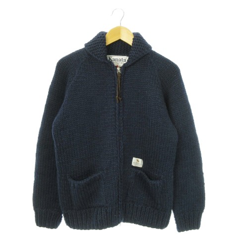 【中古】ネイバーフッド NEIGHBORHOOD × カナタ KANATA カウチン ニット セーター ジャケット ウール M 紺 ネイビーの通販は