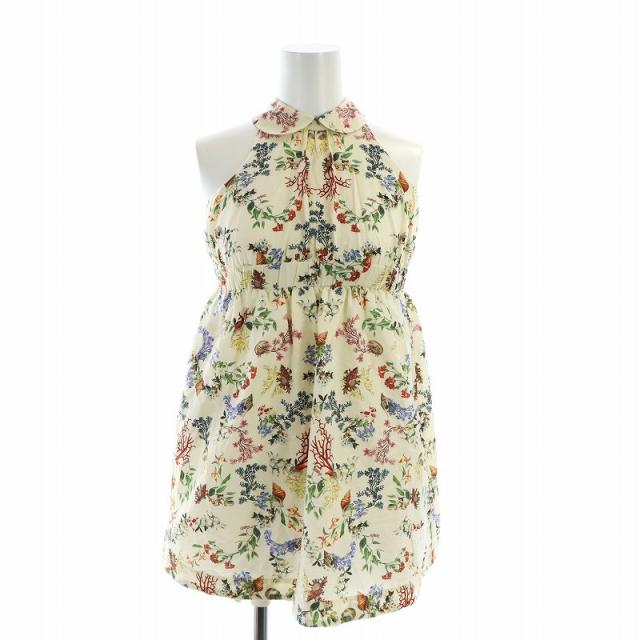 中古】バーバリー BURBERRY ワンピース ノースリーブ フラワー 花柄 総 