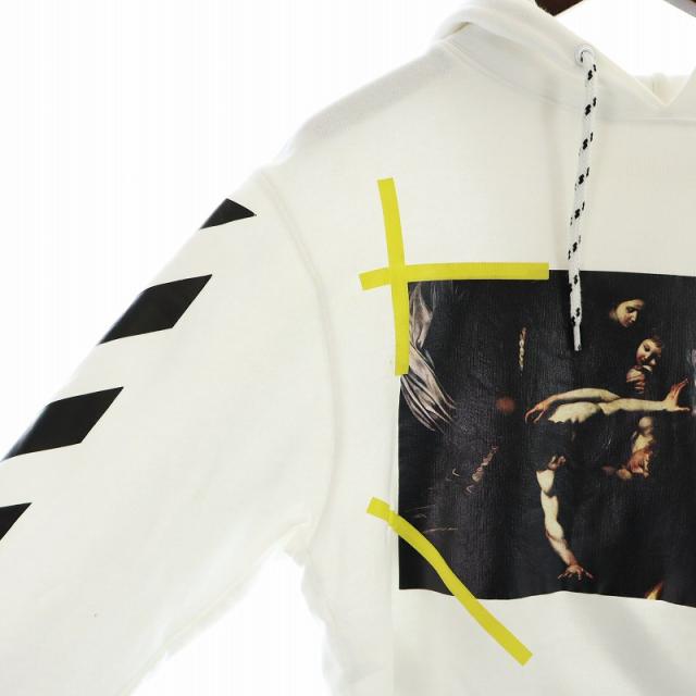 中古】オフホワイト OFF WHITE CARAVAGGIO HOODIE パーカー プル