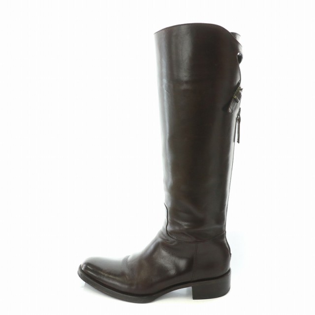 【中古】サルトル SARTORE ロングブーツ ラウンドトゥ ローヒール レザー 36.5 茶 ブラウン /BB ■MT
