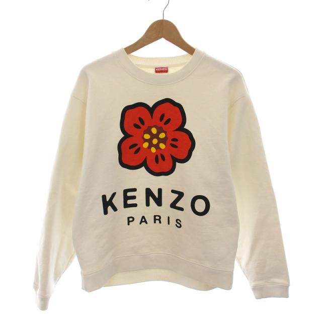 【中古】ケンゾー KENZO 22SS ニゴ NIGO オーバーサイズ スウェット トレーナー フラワー プリント 長袖 L 白 メンズ