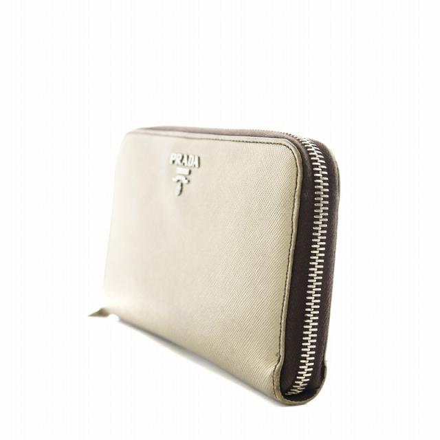 PRADA プラダ 長財布 ラウンドファスナー サフィアーノ ゴールド