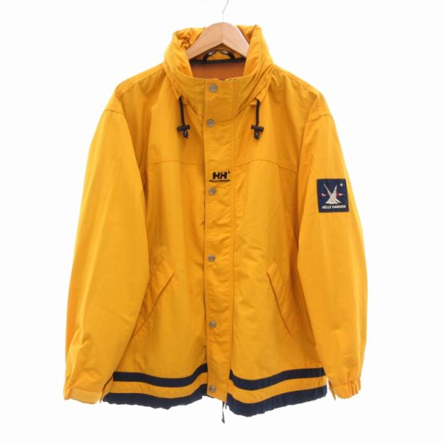 【中古】ヘリーハンセン HELLY HANSEN 90s ヴィンテージ Naval Gear セーリング ナイロン ジャケット フード M 黄