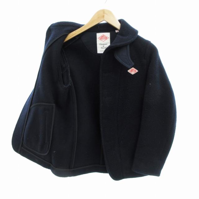 【超希少XLサイズ】ダントン　ウールモッサコート　くるみボタン　ロゴワッペン　黒 ダントン ウールモッサコート34 ダントン ウールモッサコート