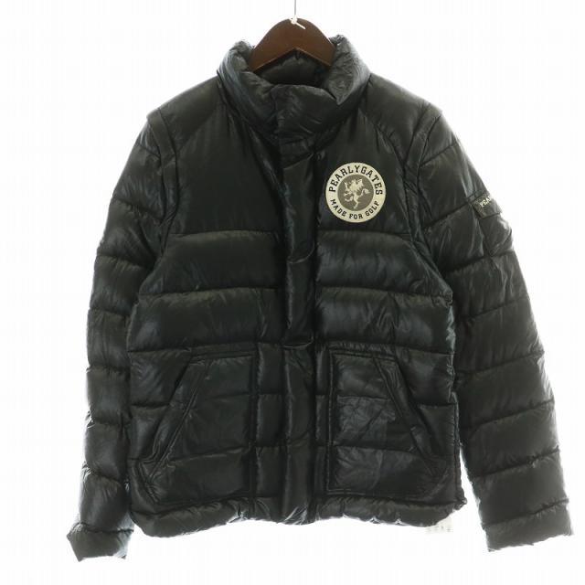 PEARLY GATES】2WAYナイロンダウンジャケット BLACK ワッペンデザイン