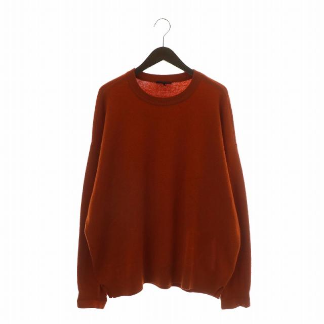 【中古】エンポリオアルマーニ EMPORIO ARMANI ニット セーター 長袖 クルーネック ロゴ XL オレンジ