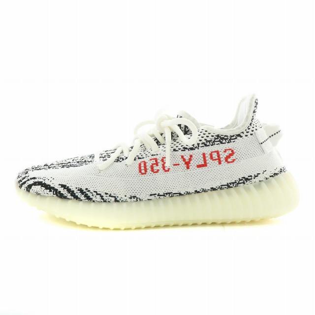 【中古】未使用品 アディダス adidas YEEZY Boost 350 V2 Zebra スニーカー ローカット US8 26cm 黒 白 CP9654