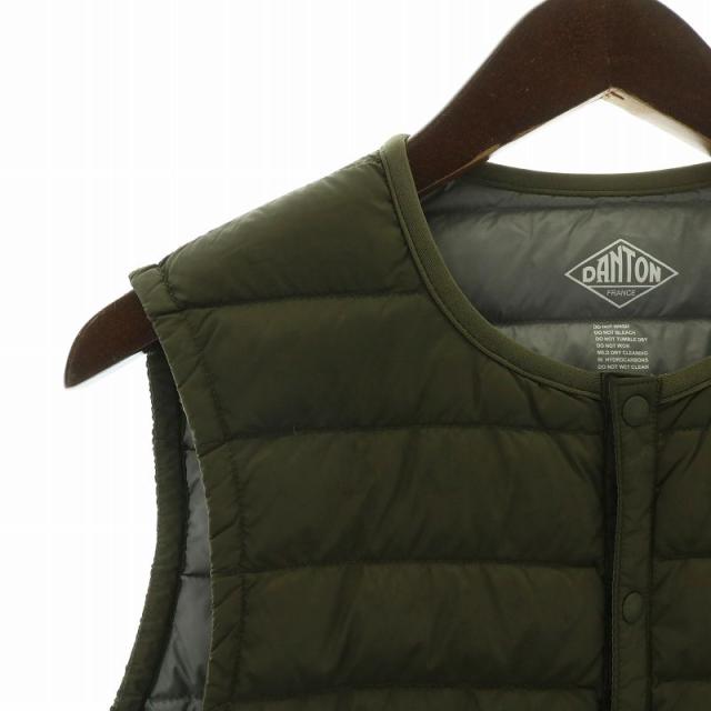 美品 ダントン ダウンベスト インナーベスト JD-8753 カーキ M JIM極美