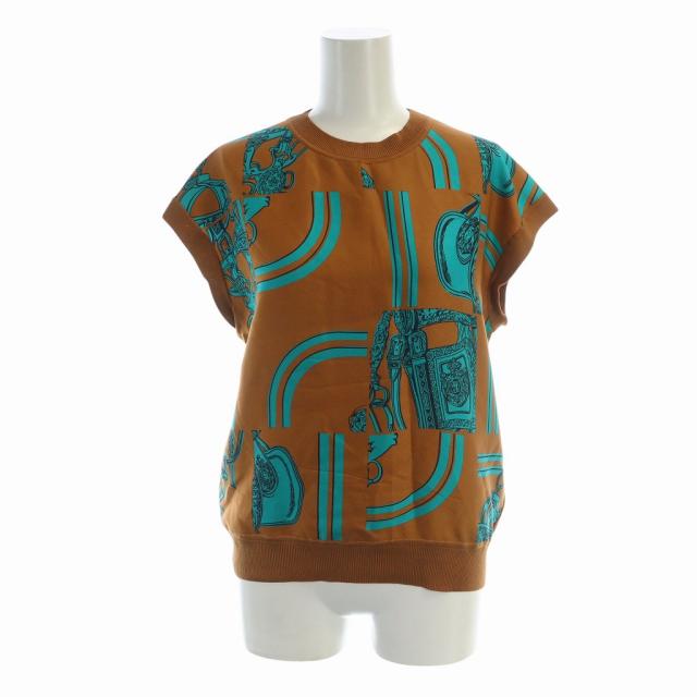 HERMES ブルー　半袖でサマーニット　トップス　エルメス HERMES ブルー 半袖でサマーニット トップス エルメス HERMESのサマー