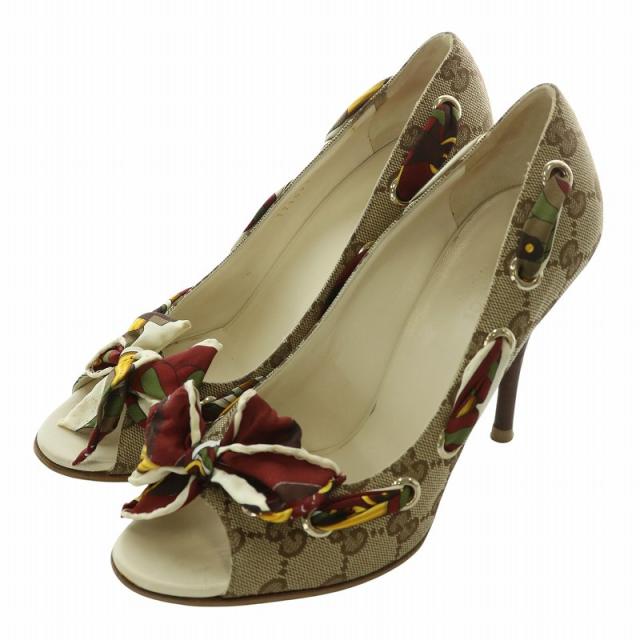 GUCCI グッチ オープントウリボンピンヒール