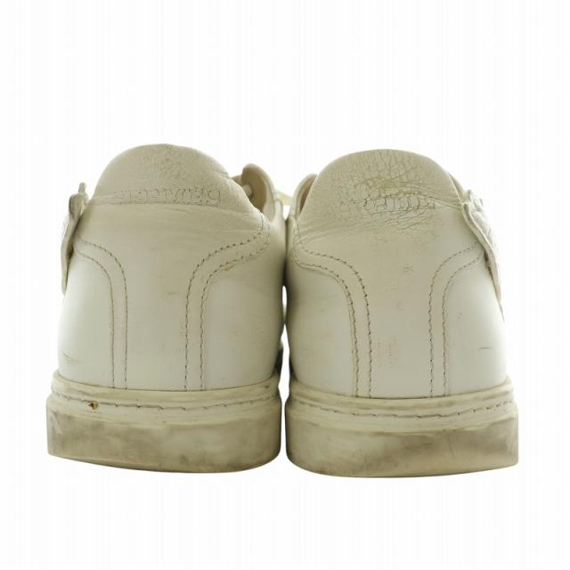 中古】エルメス HERMES スニーカー レザー ローカット 翼 羽 ロゴ 41