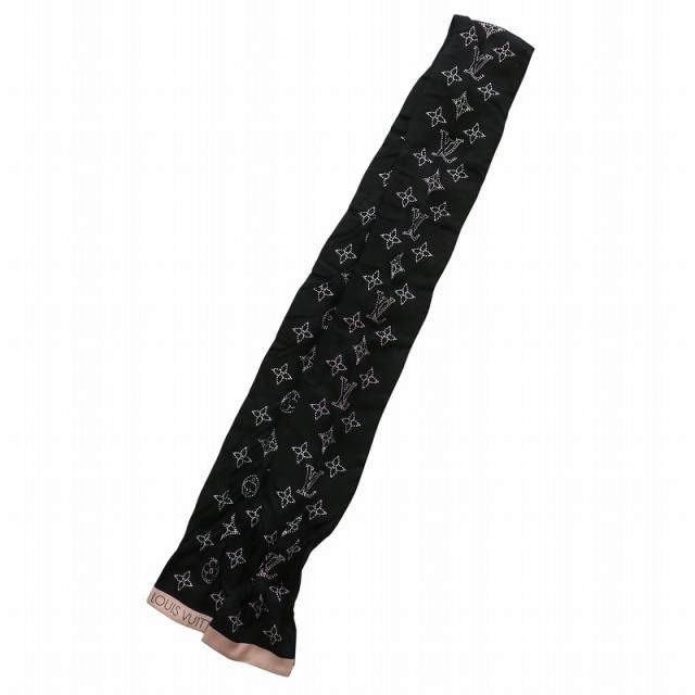 LOUIS VUITTON シルクスカーフ　モノグラム LOUIS VUITTONルイヴィトン バンドーモノグラムシルクスカーフブラック