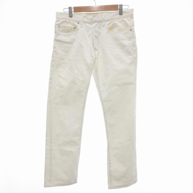 【中古】ディオールオム エディ期 デニム パンツ ジーンズ ボタンフライ ストレートシルエット 30 白 5EH1011480